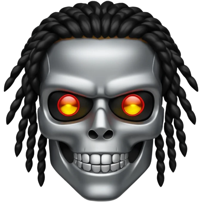 smiling black rasta terminator silver emoji