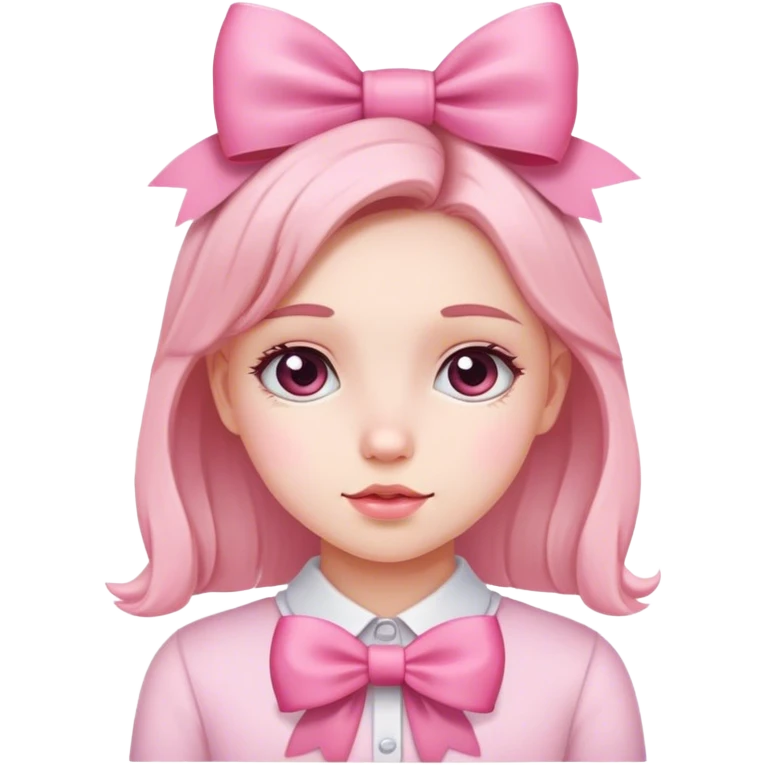 Girl with pink bow emoji