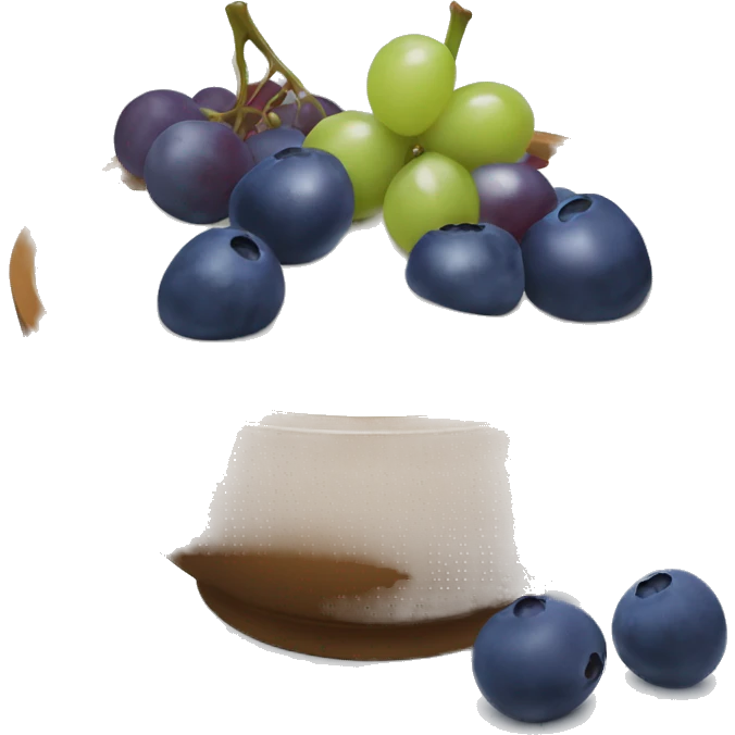 yoghurt bowl with grapes and blueberries emoji