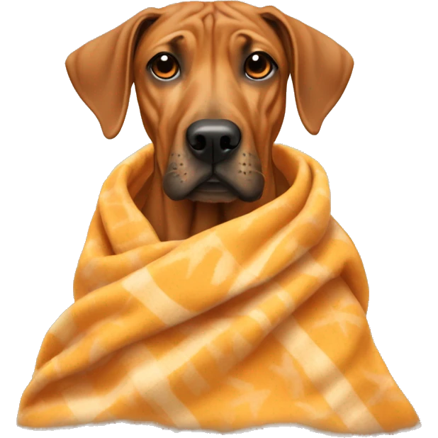 a ridgeback dog with a blanket  emoji
