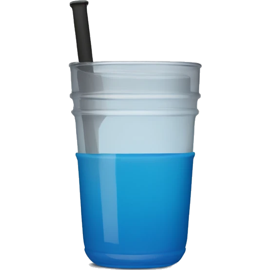 Plain Blue Stanley tumbler with a handle and no face against a plain transparent background and nothing else  emoji