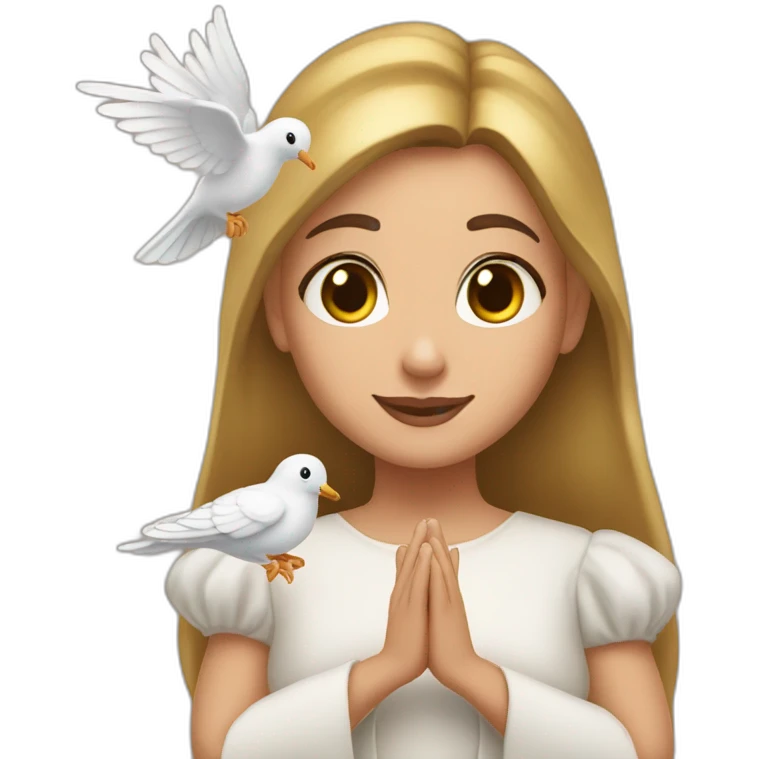 Holly Marie being blessed by a dove emoji