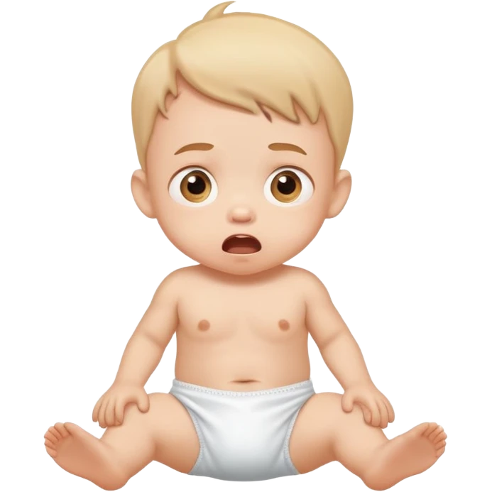 small kid in diaper, surprised expression emoji