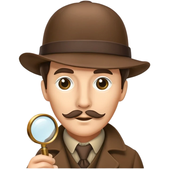 Sherlock Holmes with deerstalker hat, pipe, and magnifying glass emoji