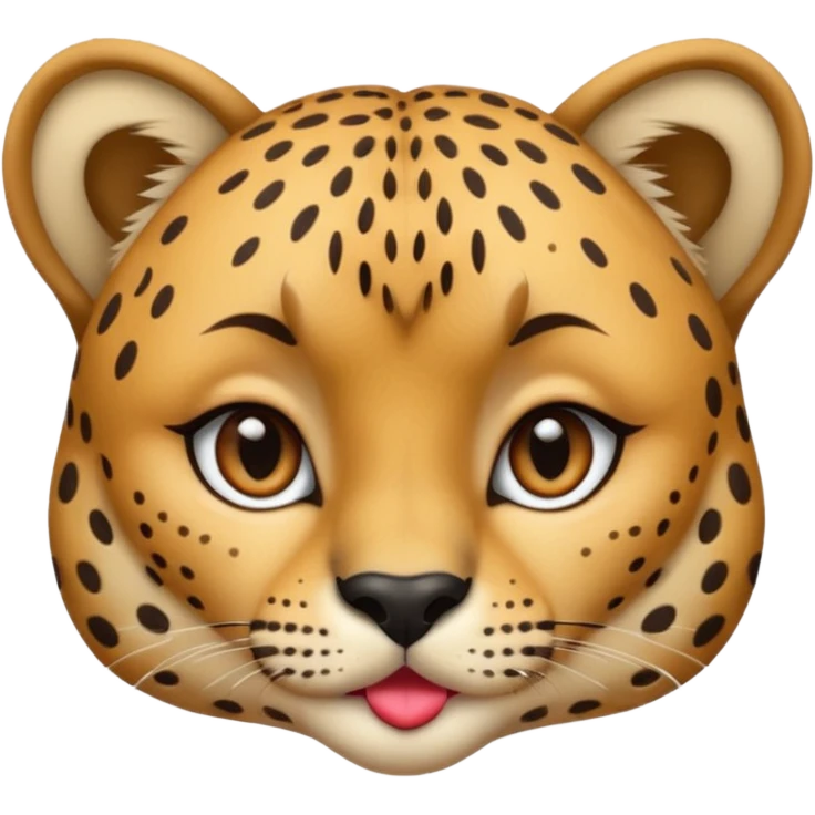 Girl cheetah giving a kiss face emoji