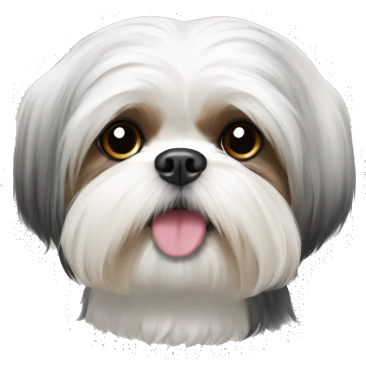 shih tzu dog white hair  emoji
