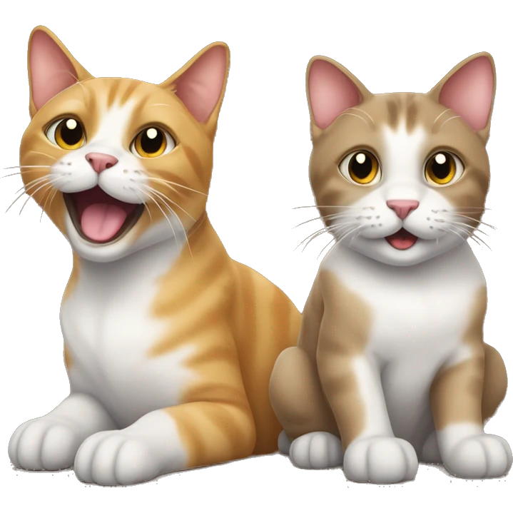 Cat The cat sits on the dog and they The cat is sitting on the dog and they are smiling  emoji