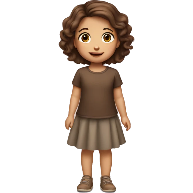 a 2 year old girl with brown hair emoji