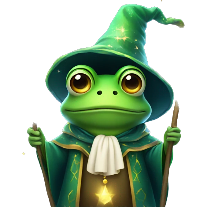 frog wizard with sparkles emoji