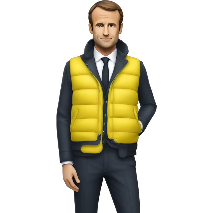 Macron qui dort avec des gilet jaune derrière emoji