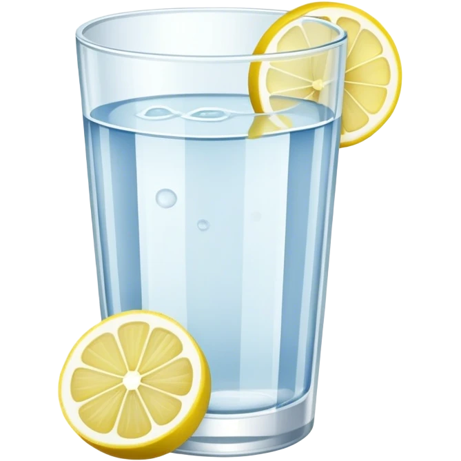 glass of water with lemon slices emoji