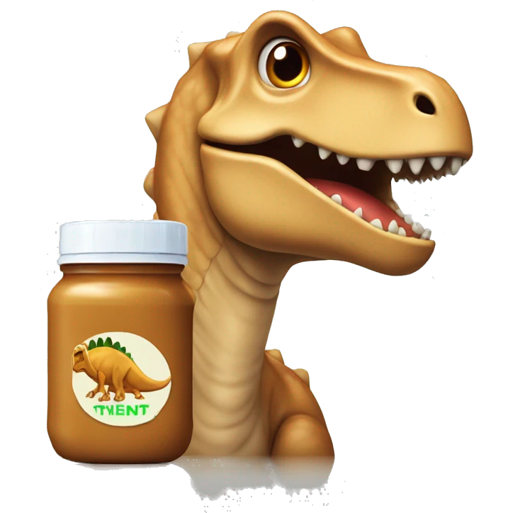 dinosaur with a jar of peanut butter  emoji