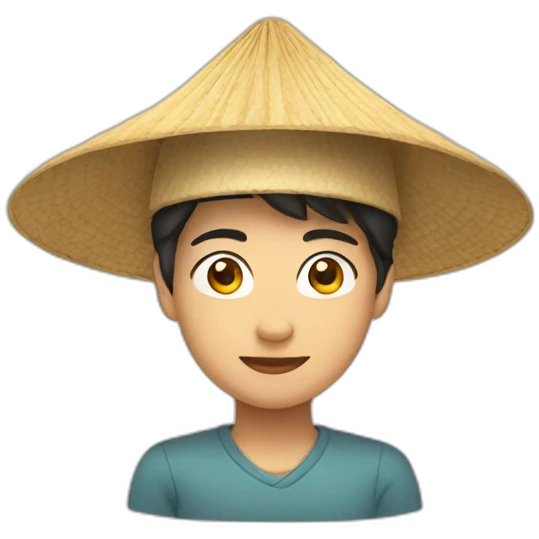Asian with rice hat emoji