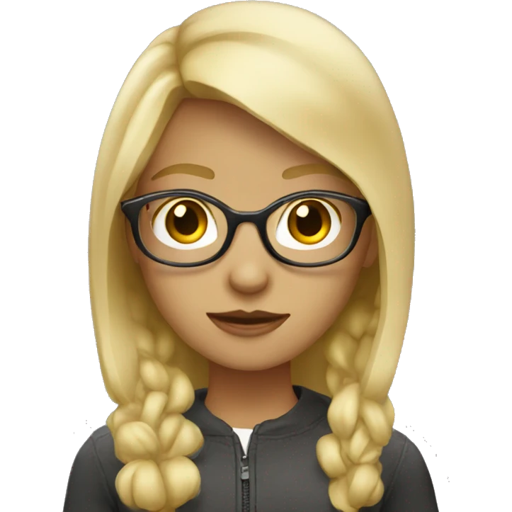 A Girl with Shot blond hair and a glasses  emoji