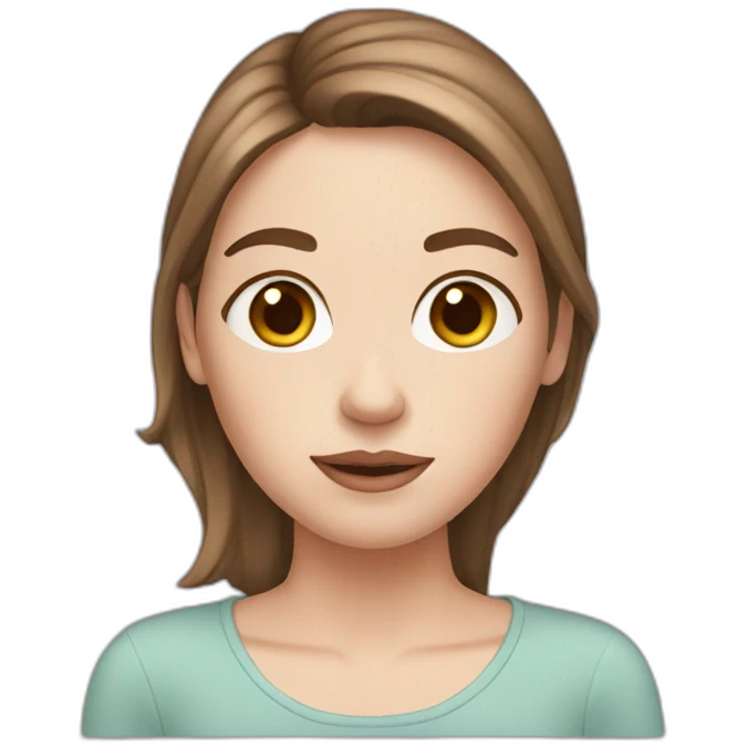 White girl with acne and brown hair emoji