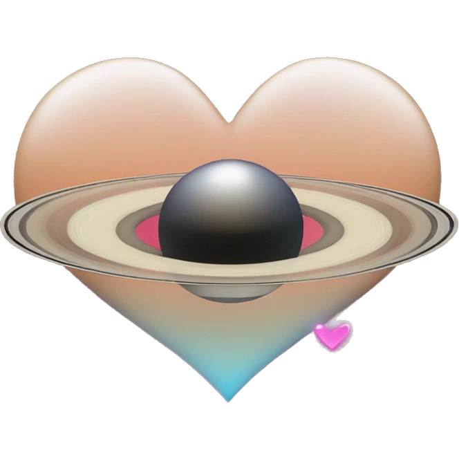 heart shape saturn with ring emoji
