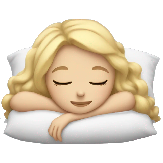 Blonde girl sleeping emoji