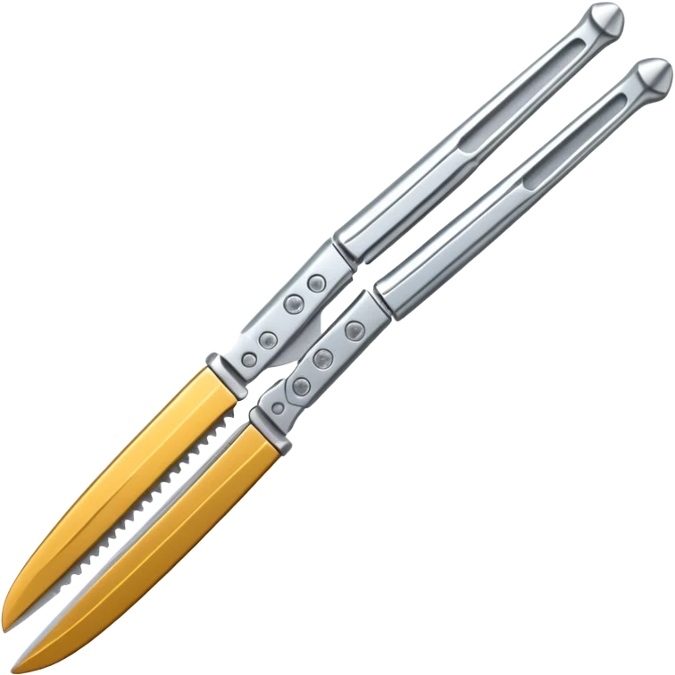 only Silver colour fidgeting butterfly knife emoji