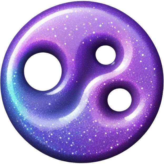 Purple yin and yang glitter  emoji