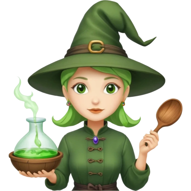 green witch cooking potion emoji
