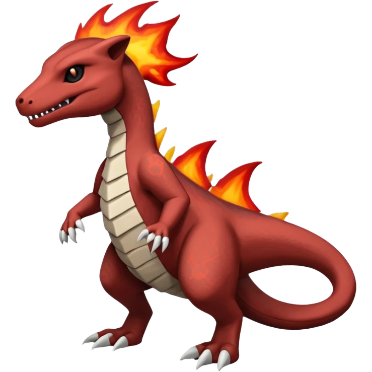 Black and magmatic Salazzle-Marowak-Cubone-Salandit-Charmeleon-fusion (full body) emoji