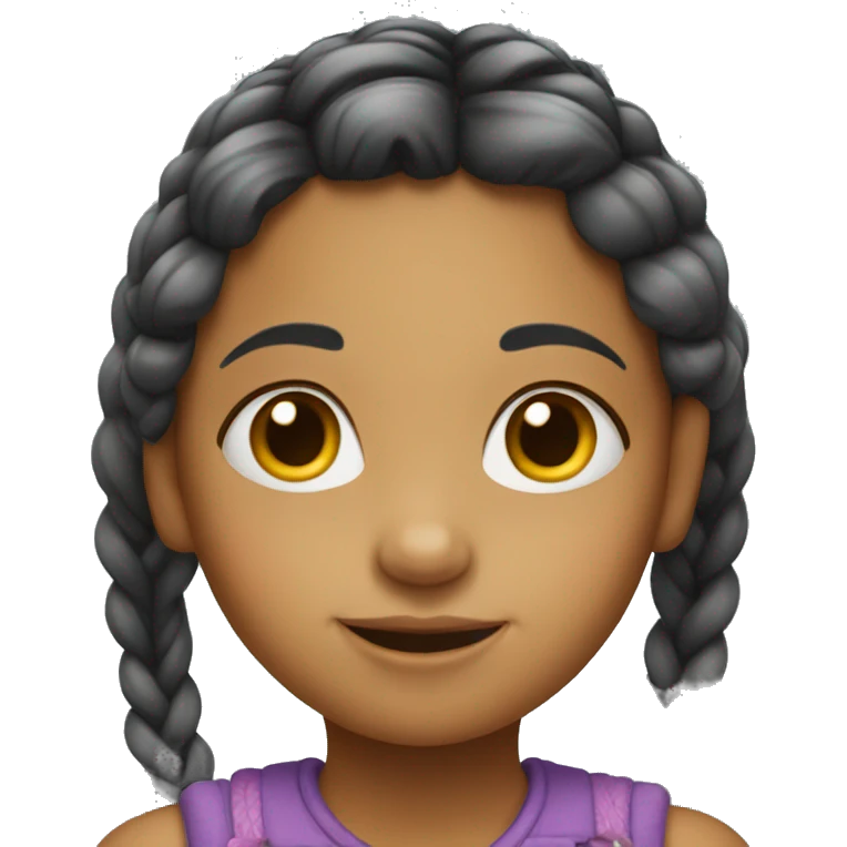 Little girl with braided hair. emoji