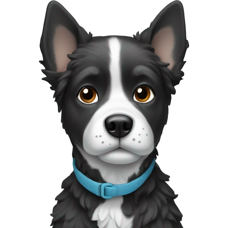 Black and white dog in winter emoji