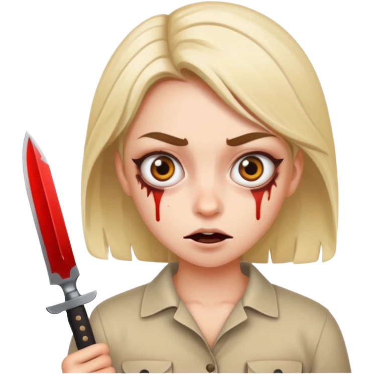 girl with knife crazy emoji