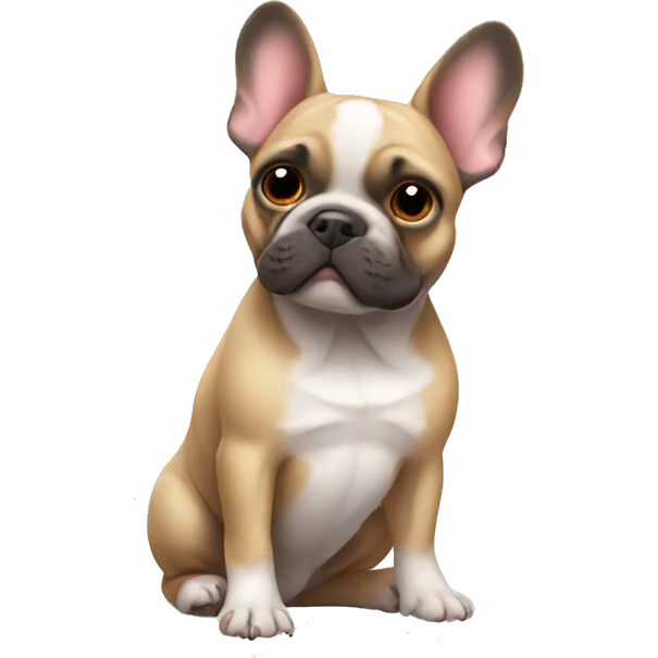 French Bulldog with Hearts emoji