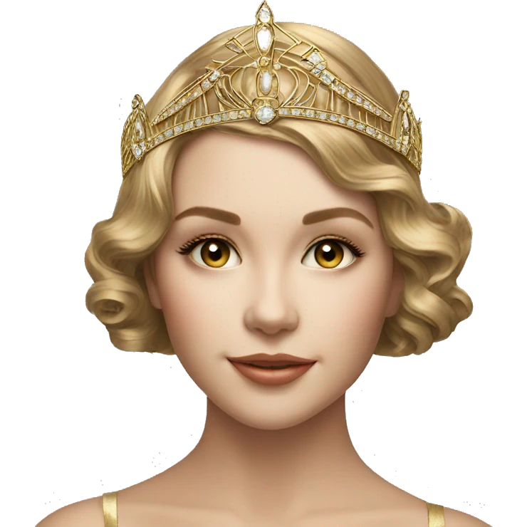 art deco style tiara gold  emoji
