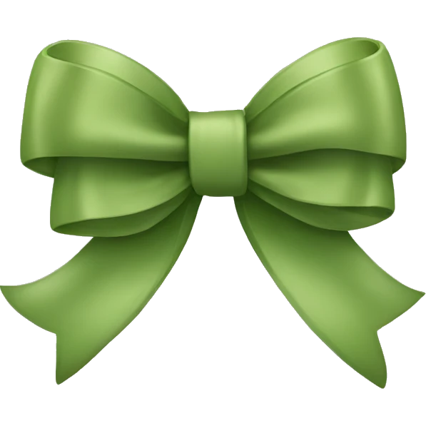 Matcha colored bow emoji