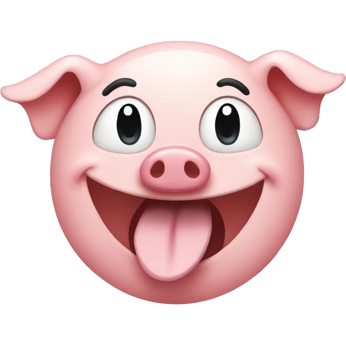 laughing emoji with pig nose emoji