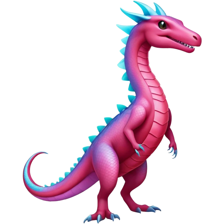 Colorful Iridescent Exotic Aurorus-Salazzle-Salamence-Fakémon-hybrid-creature (full body)  emoji