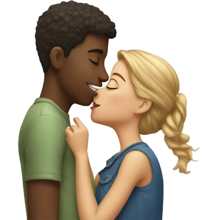 Boy kissing girl on the cheek  emoji