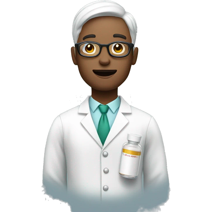pharmacist with white skin holding a pill  emoji