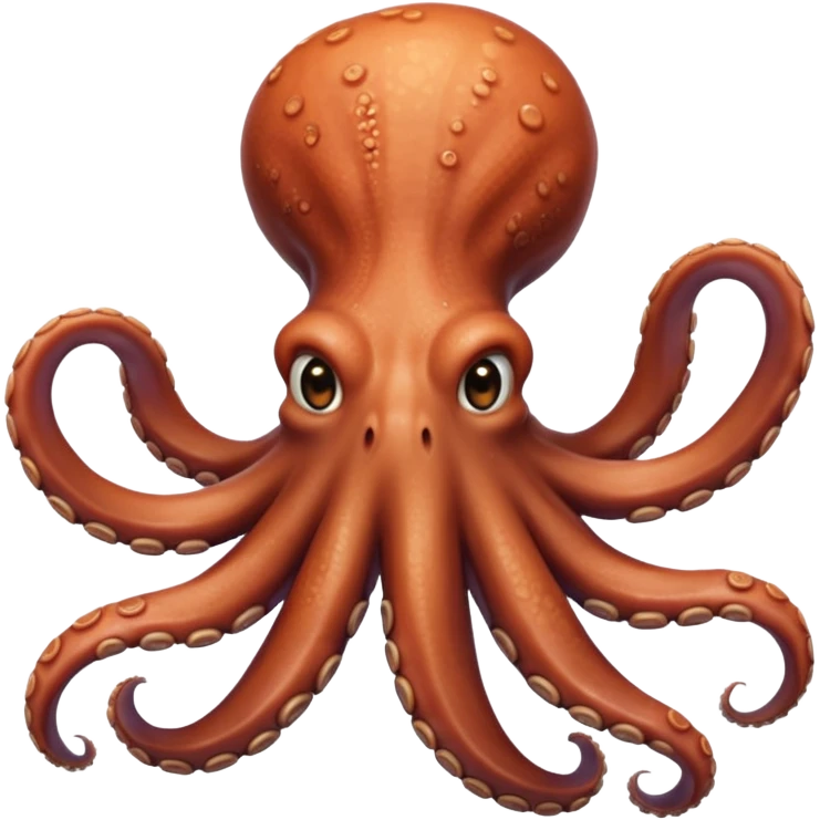 octopus from below, arms radiating outward, mouth visible, head turned away emoji