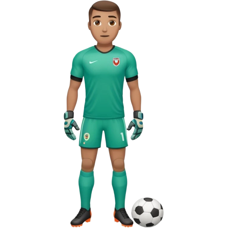 soccer goalkeeper full body and football boots emoji