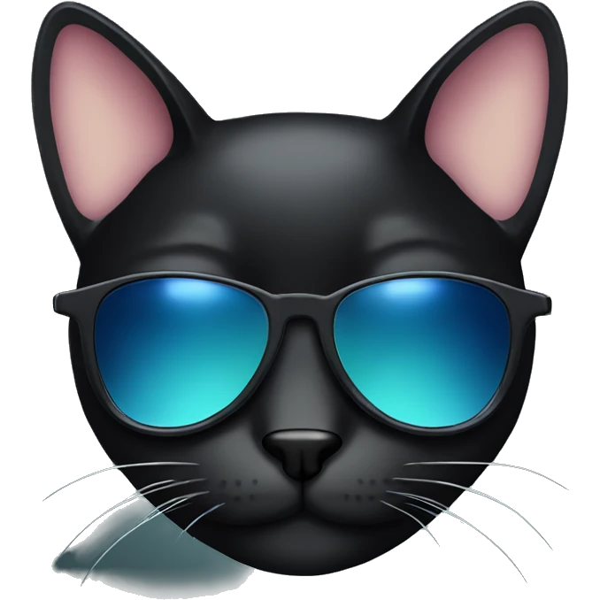 Black cat with aviators emoji