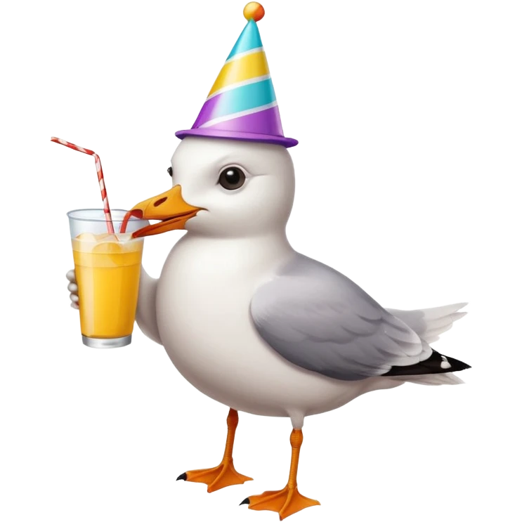 A seagull partying emoji