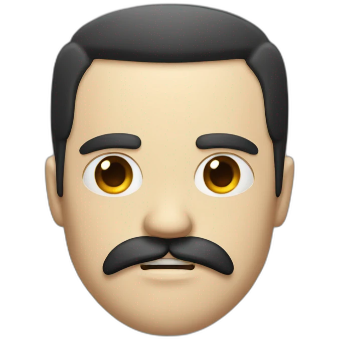 White guy with a black hair and moustache loking angry  emoji