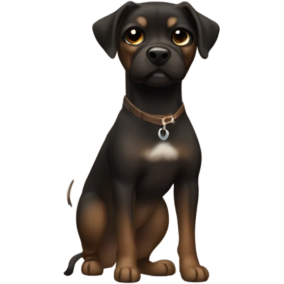 black Petit Brabancon with brown l emoji
