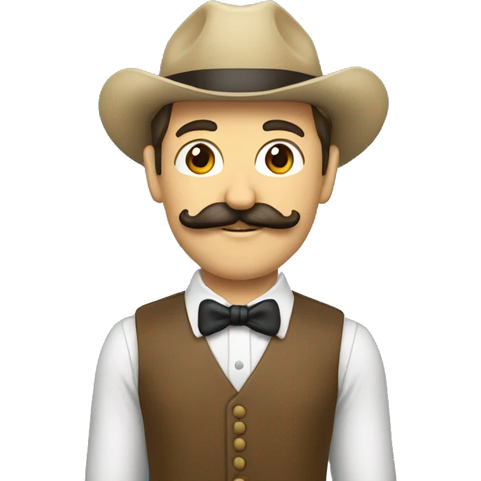Señor con bigote y pelos de punta emoji