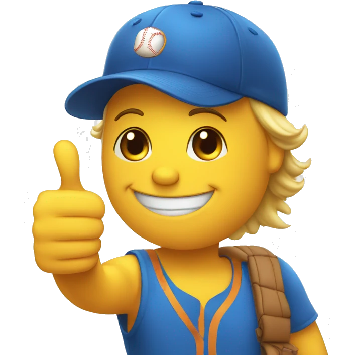 smile face thumbs up wearing a baseball cap emoji
