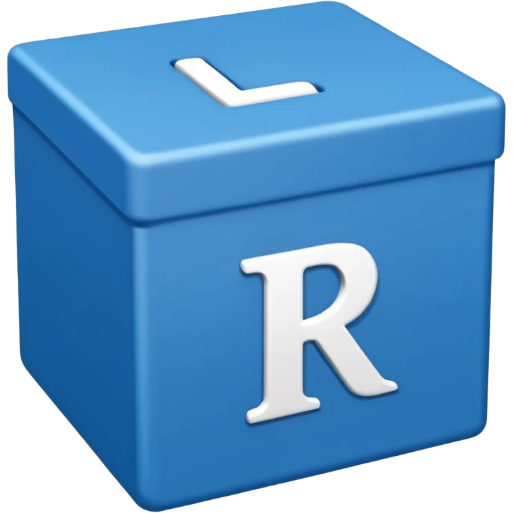 The letters LR in a blue box 2D emoji
