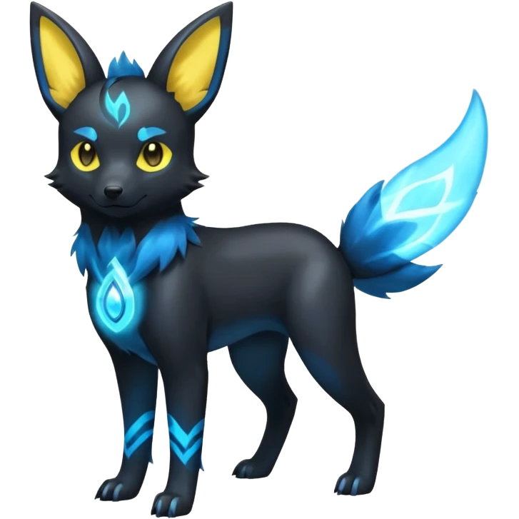Manectric-Electrike-Auroras-Umbreon-Draco-Fakémon-hybrid-creature (full body), 4 legs emoji