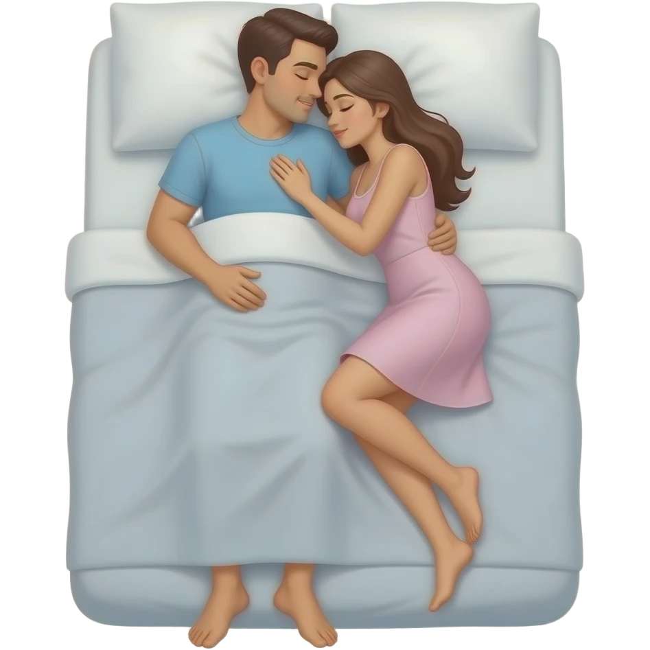 Women lying on chest of man, man below her. Only feet visible of both showing woman is on top man. . Showing couple intimate moments on bed. emoji