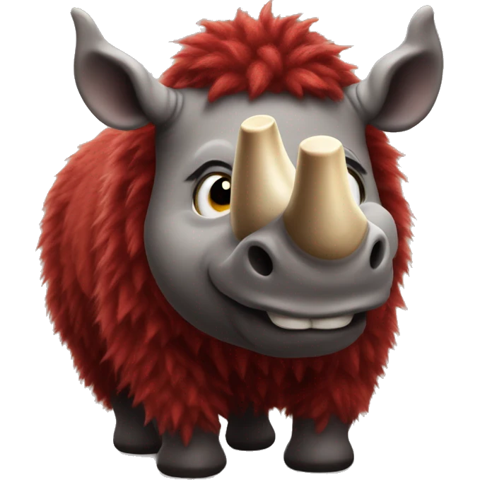 red wooly rhinoceros emoji