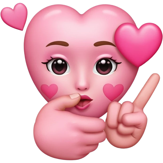 pink heart with kiss face and middle finger emoji