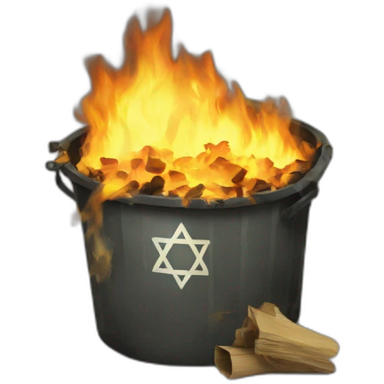 Israel inside burning trash emoji