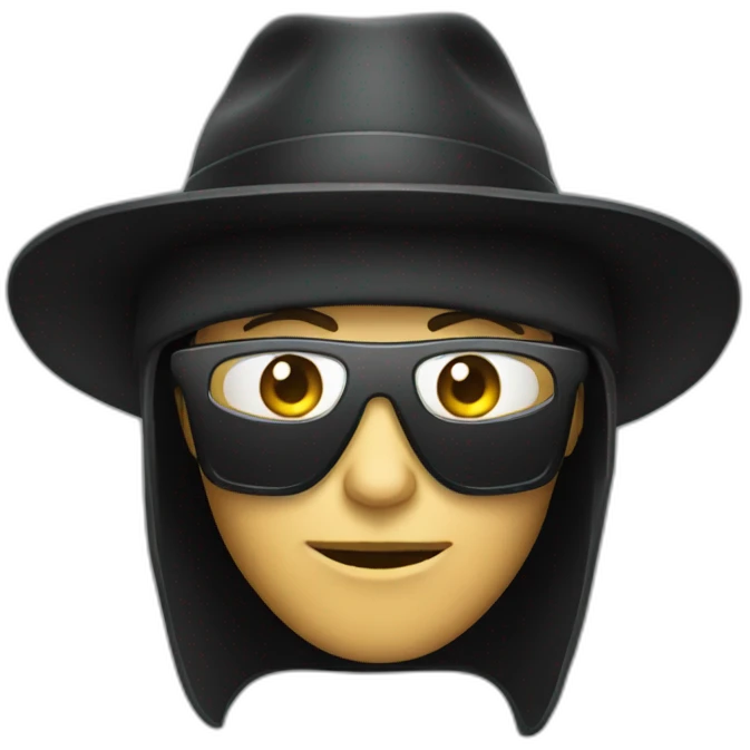 dark hat hacker emoji